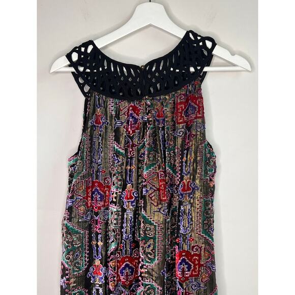 Moulinette Soeurs Linnea Burnout Velvet Metallic Mini Swing Dress Multi Women XS - Picture 9 of 10